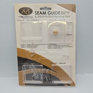 Martelli Seam Guide & Stitch-N-Ditch Binding Foot-Width 1/4"-1" w/6 adapters
